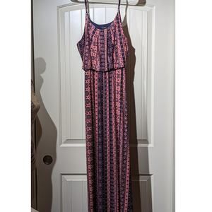 Love Ryan Los Angeles Adjustable Spaghetti Strap Paisley Maxi Dress Womens Sz XL